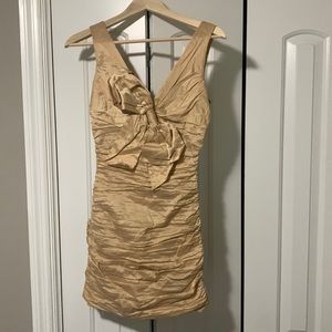 BCBGmaxazria Gold bow dress